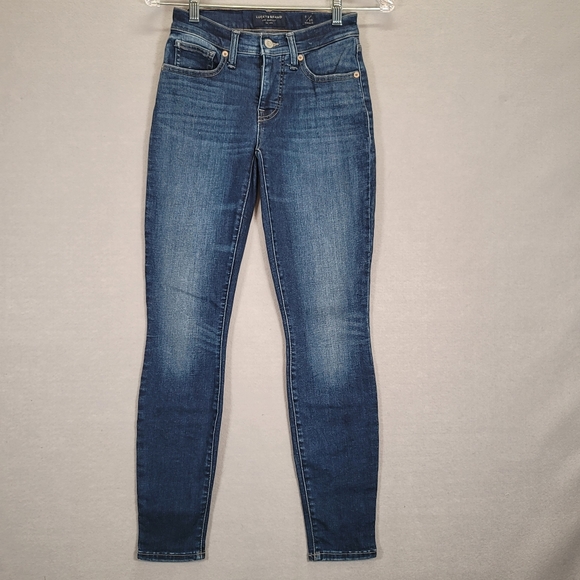 Lucky Brand Jeans Women's  Blue Mid Rise Super Skinny Ava Medium Wash Size 0/25 - Picture 1 of 16